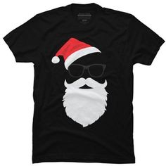 Hipster Santa Face with Hat beard & Glasses Christmas is a cozy ring spun cotton t-shirt designed by TronicTees for Design By Humans. Pick up this tee and support one of our global artists today. Black Casual T-shirt For Festive Occasions, Casual Black T-shirt For Festive Occasions, Santa Face Christmas Shirt, Black Winter Holiday T-shirt, Hipster Santa, Funny Black Christmas T-shirt, Santa Face, Black Media, Workout Shorts