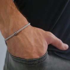 Samson – Chain Bracelet - Galis jewelry Boys Bracelets Silver, Silver Bracelet For Boys, Teacher Bracelet, Mens Cuff Bracelets, Mens Chain, Bracelets Men, Mens Chain Bracelet, Mens Silver Jewelry, Male Style