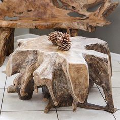 Habini Teak Coffee Table - Om Gallery Tree Stump Coffee Table, Stump Coffee Table, Tree Stump Table, Stump Table, Organic Furniture, Transitional Furniture, Cedar Tree, Small Living Room Design, Log Furniture