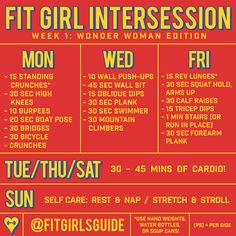 a poster with the words fit girl intersesion on it