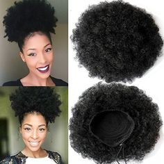 Klaiyi Fashion Synthetic Curly Hair Ponytail, African American Afro Short Kinky Curly Wrap Drawstring Puff Ponytail Hair Extensions with Clips (Big 1Piece) Afro Hair Bun, Afro Ponytail, Hair Extensions Ponytail, Puff Ponytail, Extensions Ponytail, Hair Pony, Synthetic Curly Hair, Curly Hair Ponytail, Ponytail Wrap