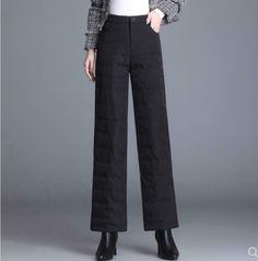 New Women Casual Down Trousers Wide Leg High Waist Windproof Warm Cotton Pants D Item description Brand Unbranded Size M-3XL Size Type Regular Style Pants Country/Region of Manufacture China Department Women Features Elastic Waist Fit Regular Garment Care Hand Wash Only Leg Style Wide-Leg Material Polyester MPN Does not apply Occasion Casual Pattern Solid Rise High Season Winter Theme Modern Type Pants Vintage No Year of Manufacture 2020-2029   Shipment Payment Return & Warranty Service Winter High-waisted Cotton Pants, Solid Cotton Winter Bottoms, Solid Cotton Bottoms For Winter, Puffer Pants, Trousers Wide Leg, Pants Vintage, Style Pants, Duck Down, Season Winter