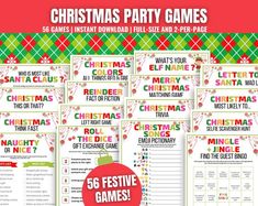 christmas party games with the text, what's your festive game? and an image