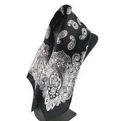 Fenris 100% Silk Bandana A classic bandana, elevated. Wear it any way you would wear a cotton bandana. Color: Black20 inch x 20 inch squareSoft 100% mulberry silk charmeuse Silk Bandana, Cotton Bandanas, Silk Charmeuse, Mulberry Silk, Wear It, Alexander Mcqueen Scarf, The 100, Silk, Square