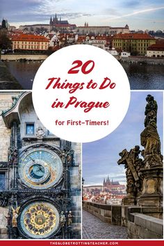 there are many pictures with the words 20 things to do in prague for first - timers