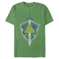 Nintendo Mens - Legend of Zelda Hidden Pattern T Shirt Zelda Hylian Shield, Zelda Pattern, Nintendo Shirt, Hylian Shield, The Shield, Shirt Store, Slim Fit Shorts, Legend Of Zelda, Heathers