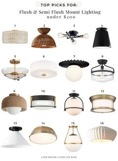 the top picks for flush and semi flush mount lighting under $ 20, including lamps