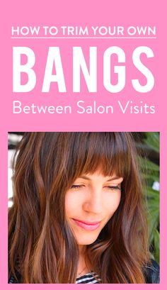 Trimming Your Own Bangs, Adding Bangs To Long Hair, How To Trim Your Bangs At Home, How To Trim Bangs Tutorials, Trim Bangs Diy, How To Trim Fringe Bangs, How To Keep Bangs From Separating, Bang Trim Tutorial, Trim Your Own Bangs