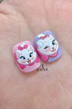 Cute Cartoon Nail Art, Nail Art Designs Cartoon, Cartoon Art Nails, Cartoon Nail Art Designs, Nail Art Cartoon, Mickey Nail, Nail Cartoon, Panda Nail Art, Marie Nails