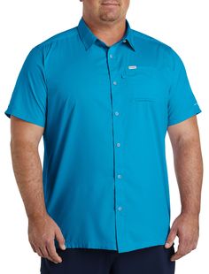 This super-lightweight and casual button-down​ shirt is designed​ with sweat-wicking fabric, built-in UPF 50 sun protection and back venting—making it an easy go-anywhere, wear-anytime shirt. Those who enjoy spending hours outdoors (we're looking at you, anglers) will appreciate it​ the most.100% polyesterOmni-Shade™ UPF 50 sun protectionOmni-Wick™ ​moisture-wicking technologyCamp collarShort sleevesSunglass cleaning patchUtility loopVented​​ for breathability on even the hottest daysMachine was Solid Camp Shirt For Summer Outdoor, Solid Summer Camp Shirt For Outdoor, Summer Solid Camp Shirt For Outdoor, Solid Camp Shirt With Pockets For Outdoor, Solid Color Short Sleeve Camp Shirt For Outdoor, Solid Shirt With Pockets For Outdoor Activities, Summer Camp Shirt With Pockets For Outdoor Activities, Casual Blue Shirt For Outdoor Activities, Casual Outdoor Shirt With Moisture-wicking