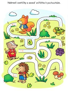 a children's book with an animal maze