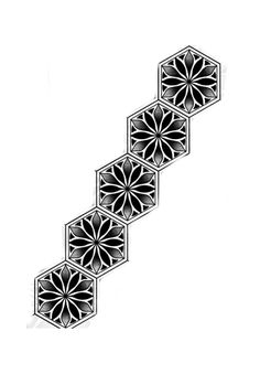 an image of a stair design with hexagonals in black and white on a white background