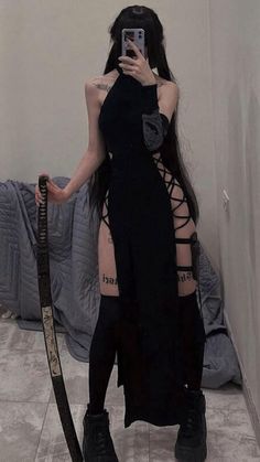 Shop from Cutiekillshop.com 🎀  • use code ‘CutieKill’ for 10% off💫  • Worldwide free shipping🌎  • 50% Cute 50% Dark - your adorable plan Celana Jogger Wanita, Midi Dress Black, Gothic Dress, Grunge Fashion, Black Midi Dress, Women Dresses, Gotham, Pretty Dresses, Pretty Outfits