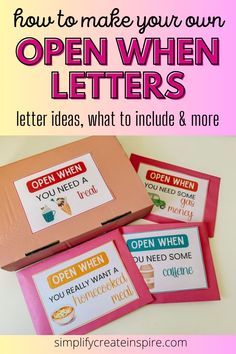 an open letter box with the text how to make your own open when letters