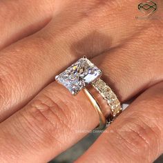 Radiant Cut Moissanite Bridal Ring Set 3/4 Eternity Radiant Cut Wedding Band Moissanite Anniversary Gift Timeless Elegance Radiant Beauty by DiamondCarnivalIN on Etsy Radiant Cut Wedding Band, Radiant Beauty, Bridal Ring Set, Radiant Cut, Bridal Ring