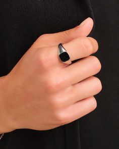 At JAXXON, we love mixing classic designs with modern elements. Our men’s silver Square Signet Ring has a shiny silver band accented with a sleek black epoxy square. This contemporary signet ring may not contain your family seal, but it shows off your strength and confidence every time you wear it. Minimalist Stainless Steel Signet Ring For Formal Occasions, Everyday Black Signet Ring With Polished Finish, Modern Black Enamel Open Ring Jewelry, Modern Black Enamel Open Ring, Modern Silver Signet Ring, Classic Stainless Steel Signet Ring For Formal Occasions, Black Minimalist Signet Ring For Formal Events, Black Minimalist Signet Ring For Formal Occasions, Modern Black Enamel Rings For Formal Occasions