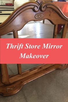 Easy Thrift Store Mirror Makeover Dresser Mirror Frame, Mirror Repurpose Upcycling, Dresser Top Mirror Repurposed, Large Dresser Mirror Repurposed, Trifold Mirror Repurposed, Repurpose Dresser Mirror Ideas, Dresser With No Mirror Ideas, Bedroom Dresser Mirror Ideas, Dresser Mirror Repurposed Diy