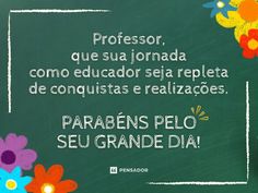 a green chalkboard with flowers on it and the words profesor, que su jornada