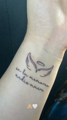 a woman's wrist with a tattoo on it that says, we are never able to