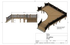 the deck and stairs are shown with measurements for each section, including the stair railing