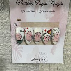 Business Nails, Fake Nails Designs, Cat Nails, Bear Wallpaper, Xmas Nails, Cartoon Pattern, Dope Nails, Toe Nails, Fake Nails