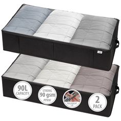 two black and white mattresses with different color options for each bedding set,