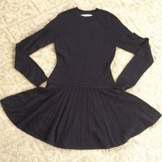 Beautiful Black Fine-Knit Dress In Size Small. Great With Tights And Boots For Fall/Winter! (Measurements Are Approximate) *Length: 28” * Waist: 26” * Bust: 27” Classic Fitted Sweater Dress For Winter, Classic Fitted Sweater Dress For Fall, Fitted Knit Sweater Dress For Work, Boots For Fall, Black Knit Dress, Tights And Boots, Black Knit, Monaco, Knit Dress