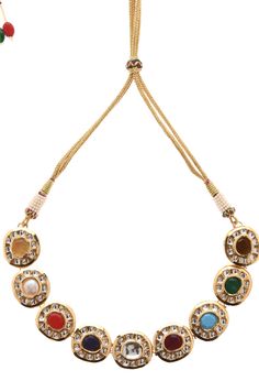 Classic, elegant & Effortless multicoloured navrattan kundan Inspired Choker Necklace, gold, polki victorian choker Necklace the perfect little something your neck loves. This beautifully handcrafted necklace is set in silver and copper alloy and plated with 22k gold. It will go with everything and make your outfit super chic. Perfect to wear to dinner, and perfect gift for family members, friends or bridesmaid. LENGTH Necklace Size - Length 15 inc, Width 1.5 inc Closure - Adjustable Thread Festive Gold Temple Necklace With Multi-stone, Gold Kundan Multi-stone Temple Necklace, Gold Multi-stone Kundan Temple Necklace, Multicolor Gemstone Temple Necklace For Festive Occasions, Festive Multicolor Temple Necklace With Gemstones, Festive Multicolor Gemstone Temple Necklace, Traditional Gold Multi-stone Necklace, Multicolor Gemstone Temple Necklace For Festivals, Multicolor Temple Necklace With 17 Jewels