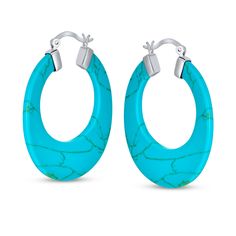 These Hoop Earrings will make you feel divine! These Hoop Earrings are made of .925 sterling silver. These hoop earrings feature an oval hoop design giving it unique sass. Perfect for Night or Day wear. These elegant hoop earrings will fit comfortably with the wearers ears. A snap post backing ensures maximum functionality without sacrificing style. For pierced ears only. Modern Turquoise Hypoallergenic Jewelry, Turquoise Sterling Silver Hoop Earrings For Pierced Ears, Turquoise Hoop Pierced Earrings, Modern Turquoise Hoop Earrings, Modern Hypoallergenic Turquoise Earrings, Modern Turquoise Hypoallergenic Earrings, Turquoise Sterling Silver Round Hoop Earrings, Turquoise Pierced Hoop Earrings, Turquoise Sterling Silver Small Hoop Earrings