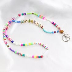 How To Make Lanyards, Teacher Badge Holder, Badge Necklace, Teacher Badge, Polymer Beads, Pop Color, Fun Bracelet, Teacher Lanyard, Gifting Ideas