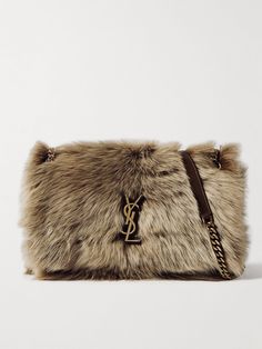 Ysl Shearling Bag, Ysl Fur Bag, It Girl Bags, Sac Yves Saint Laurent, Shearling Bag, Interesting Fashion, Fluffy Bag, Denim Flats, Fur Bag