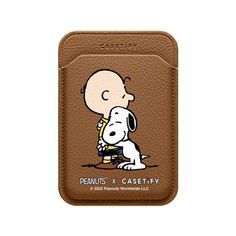 a cell phone case with a cartoon character on the front and back cover, featuring a dog