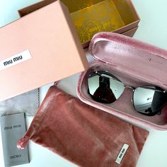 Brand New Miu Miu Noir Sunglasses. Style Number Mu54ts. Comes With Pink Velvet Clam Shell Case, Pink Velvet Protective Pouch, Lens Cloth And Original Pink Box. Modern Miu Miu Sunglasses For Evening, Modern Miu Miu Sunglasses For Party, Elegant Miu Miu Sunglasses With Glass Lenses, Designer Miu Miu Sunglasses For Party, Luxury Miu Miu Evening Sunglasses, Luxury Miu Miu Sunglasses For Formal Occasions, Miu Miu Luxury Sunglasses For Formal Occasions, Miu Miu Luxury Party Sunglasses, Elegant Miu Miu Glass Sunglasses