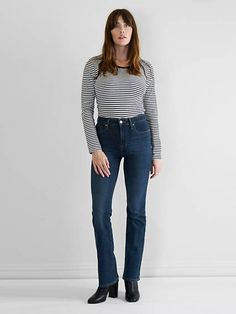 A classic leg-lengthening bootcut silhouette Designed to give you legs for days Fits slim through your hip and thigh with a high rise that holds you in Product Wishlist, Levi Bootcut Jeans, Most Comfortable Jeans, Meagan Good, Best Jeans For Women, High Rise Bootcut Jeans, Flattering Jeans, Womens Jeans Bootcut, Fashion Is Art