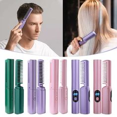 Wireless Mini Hair Straightener, Electric Straightening Comb, 2 in 1 Anti-Scald Hair Straightener Brush and Curler, Portable Hair Straightener, Heating Mini Straightener for Home Material: metal Color: as the picture shows, (Due to the difference between different monitors, the picture may have slight color difference. please make sure you do not mind before ordering, Thank you!) Hot Rod Sticks Design Fab 2 in 1 Straightener And Curler Barrels for Curler Cap Silk Straighteners for Hair Hair Stra Hair Straightener Holder, Curlers For Short Hair, Curly To Straight Hair, Mini Straightener, Steam Hair Straightener, Cordless Hair Straightener, Hair Straightener Brush, Mini Hair Straightener, Professional Hair Straightener