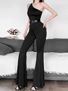 TAVIMART - Inclined Collar One Piece Club Outfits For Women Jumpsuit Flare Pants Overalls Combinaison Femme Bodycon Monos Mujer Elegante Size Reference One Piece Club Outfit For Women Model Show Women Jumpsuit Real Photo Combinaison Femme Details Monos Mujer Elegante Solid Color Strapless Stretch Jumpsuit With Wide Leg, Stretch Strapless Jumpsuit With Wide Legs, Black High Stretch Full Length Jumpsuits And Rompers, Black Fitted Strapless Jumpsuit In Elastane, High Stretch Black Full-length Jumpsuits And Rompers, Black Fitted Strapless Jumpsuit, Black Fitted Strapless Elastane Jumpsuit, Black Strapless Fitted Jumpsuit, Black High-waist Elastane Jumpsuits And Rompers