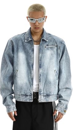 Step up your street style this season with the Faded Acid Wash Denim Zip Jacket from nightcity clothing. This lightweight yet durable denim layer is perfect for adding some extra flair to your look. Dress it up or dress it down – you can never have too much denim, after all. With a pre-washed acid wash effect and a comfortable fit, you won't want to take off this effortless zip-up piece. Add a cool vibe to any of your looks while keeping cozy in this Faded Acid Wash Denim Zip Jacket.
Gender: Men Retro Jacket, Vintage Coats, Acid Wash Denim, Denim Jacket Men, Urban Wear, Brand Story, Jacket Brands, Vintage Coat, International Brands