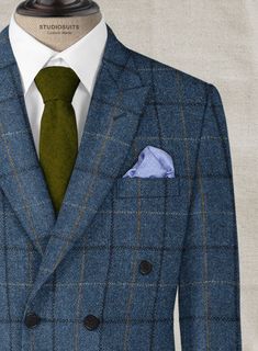 Channel boss vibes everyday with this refined Harris Tweed Gordon Blue Double Breasted Suit to look great in this new season. Crafted from wool, the suit is a stylish piece for your next elegant affair with a shade of blue that will help you charm your way through tedious tasks and an impeccable checks design that carries a timeless appeal. The suit will seamlessly blend together with your favorite shirt to create an eye catching ensemble. 
 
 Look Includes  Harris Tweed Gordon Blue Fabric  Doub Cheque Design, Double Breasted Jacket, Harris Tweed, Double Breasted Suit, Blue Jacket, Blue Suit, Blue Fabric, Favorite Shirts, Shades Of Blue