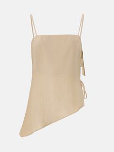 Chic Strappy Back Tie Tank Top, Elegant Asymmetrical Hem Tank Top For Summer, Chic Asymmetrical Tank Top For Beach, Luxury Sleeveless Top With Tie Straps, Chic Strappy Back Tank Top With Tie Detail, Casual Fitted Tie-detail Tops, Tie Back Patchwork Satin Tank Top, Wedding Tops, Strappy Top