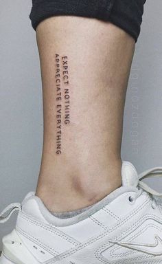 a woman's foot with a tattoo on it that says, perfect practice is to live every thing