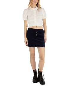 in stock Casual Cheap Corduroy Mini Skirt, Casual Corduroy Mini Skirt, Fitted Corduroy Mini Skirt, Spring Corduroy Mini Skirt With Button Closure, Corduroy Mini Skirt With Button Closure, Buy Online, Must Haves, Mini Skirts, Navy