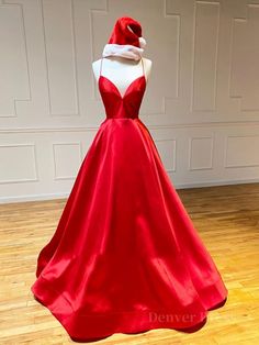 A Line V Neck Red Backless Prom Dresses Short Bride, Prom Dresses Red, Prom Dresses With Pockets, Jewelry Board, Corset Dress Prom, Graduation Dresses, Backless Prom Dresses, Custom Size Dresses, Color Number