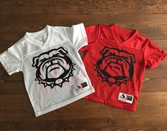 UGA Georgia Bulldogs Inspired Jersey shirt Bulldogs Shirt, Georgia Bulldogs Shirt, Toddler Style, Bulldog Shirt, The Youth, Georgia Bulldogs, The Boy, Football Season, Jersey Shirt