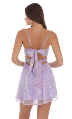 Sequin Twist A-line Dress in Lavender Purple Hoco Dress, Purple Hoco Dresses, Unique Homecoming Dresses, Cute Formal Dresses, Cute Homecoming Dresses, Homecoming Dresses Tight, Lucy In The Sky, Sequin Bodycon Dress, Casual Day Dresses