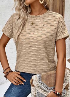 Round Neck, Neck T Shirt, Camel, Texture, Fabric, T Shirt