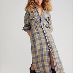 Free People Cp Shades Maxi Top In A Purple Plaid. Made From 100% Linen. Never Worn. Nwot Size Lg Out Of Stock Online. Originally Called Smoke Color Maxi Tops, Purple Plaid, Boho Outfits, Free People Tops, Color Purple, Cool Girl, Mom Jeans, Wrap Dress, Free People