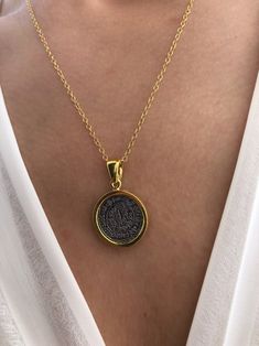 An ancient coin disc necklace made from sterling silver 925. In Christina Christi Jewels store you can see more than 50 designs in Women's Necklaces. You can have them in 2-4 Days with DHL EXPRESS SHIPPING All my chains have the best quality (Gold Plated Sterling Silver 925), they don't get black with water and they don't create allergies. - Ancient Coin necklace has length 45 cm (17.7'') - In all necklaces i use extension at the joined edges for perfect fit. If you would like to have more or le Classic Round Coin Pendant Necklaces, Sterling Silver Round Disc Coin Pendant, Classic Coin Pendant Necklace, Yellow Gold Coin Pendant Necklace In Sterling Silver, Classic Round Coin Pendant Necklace, Classic Medallion Necklace With Coin Pendant, Classic Round Coin Necklace Tarnish Resistant, Silver Tarnish Resistant Coin Medallion Necklace, Yellow Gold Sterling Silver Round Coin Necklace