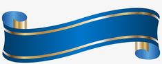 a blue and gold ribbon on a white background