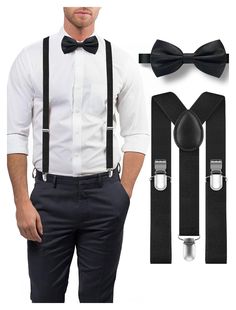 PRICES MAY VARY. Perfect for Special Occasions - Ultrashang bow tie and suspenders for men is ideal for weddings, homecomings, and costume parties, our stylish accessories add elegance to any event. Customers love the compliments they receive, making every occasion unforgettable. Elevate your style for every event! Premium Quality - Made from durable materials and hardwares,bow tie with suspenders ensures longevity and a perfect fit. Enjoy superior craftsmanship and style that enhance any outfit Classic Suspenders For Suit And Tie At Party, Party Suit And Tie Accessories With Adjustable Ties, Elegant Suspenders For Party Suit Accessories, Elegant Fitted Belts And Suspenders With Bow, Classic Bow Tie With Suspenders For Party, Bow Tie And Suspenders Set For Father's Day Party, Classic Party Bow Tie With Suspenders, Elegant Formal Belts And Suspenders With Ties, Dapper Formal Belts And Suspenders With Ties