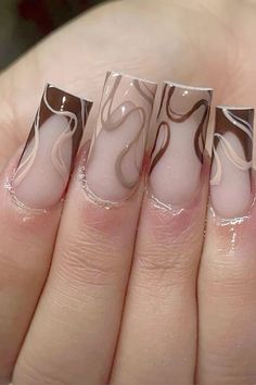 #brown #design #nudenails #prettynails #winter #cutenails #january #square Acrylic Nails For New York, Nail Inspo Square Long, New York Nails, Carcase Iphone, Brown Acrylic Nails, Brown Nail, Brown Nails Design, Girly Acrylic Nails, Fall Acrylic Nails